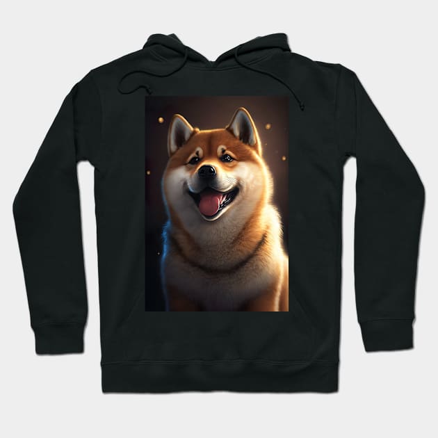 Happy Shiba Inu Dog Hoodie by KoolArtDistrict